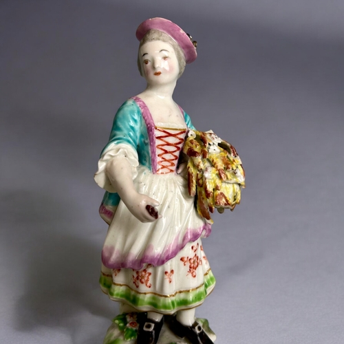 288 - A Chelsea-Derby porcelain figure. 'Seasons', Circa 1785.Together with a Swansea Cambrian pearlware P... 