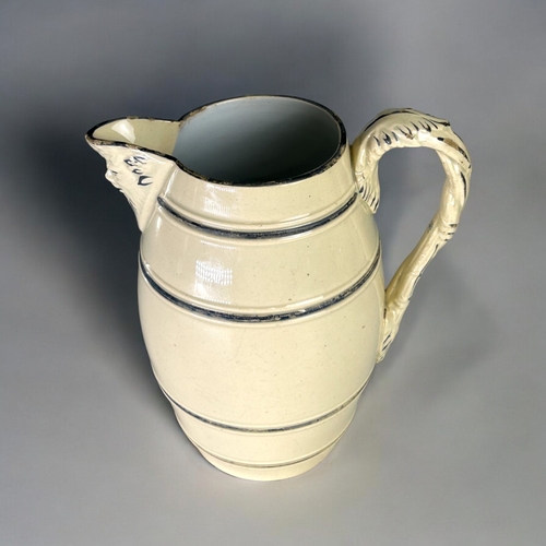 290 - A collection of 19th century English pottery.Includes a Burton barrel shaped pitcher, A Masons 'hunt... 