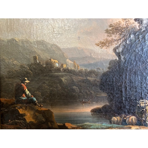 339 - Johann Alexander Thiele (1685-1752), German.Oil on canvas, River landscape (probably the River Elbe)... 