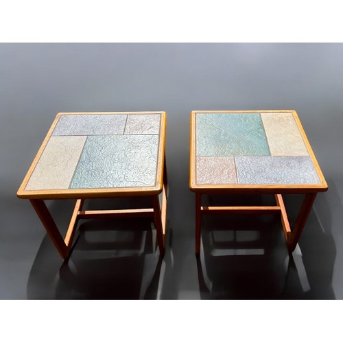 409 - 2 x Danish mid century tiled top tables by Mobelfabrikken Toften