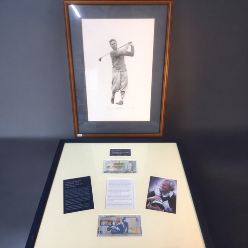 11 - Golfing Interest - Jack Nicklaus Celebrating over 40 years of Open History Framed with 2 x Jack Nick... 