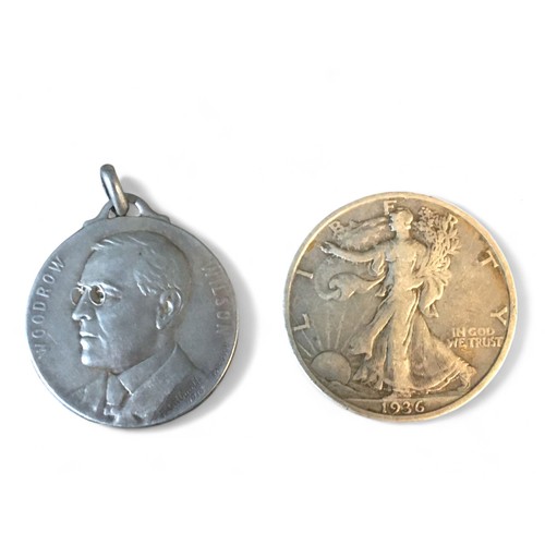 183 - USA, Woodrow Wilson, 1918 Paris Art, a silver? medal by F. Gilbault, bust three-quarters left, rev. ... 