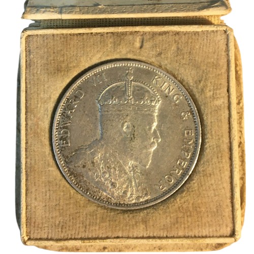 185 - Edward VII Straits Settlements (British Malaysia) 1903 Silver 50 Cents Coin.