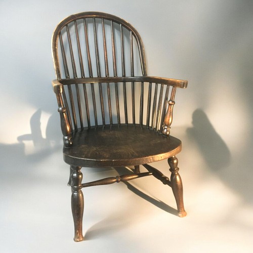 360 - 19th Century Elm Seated Stick Back Windsor Low Chair.