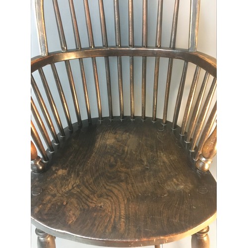 360 - 19th Century Elm Seated Stick Back Windsor Low Chair.