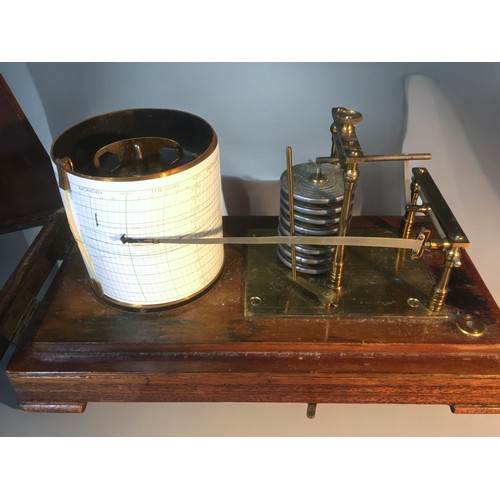 12 - Late 19th Century Early 20th Century Oak Cased Barograph and a Later Mid Century Example.