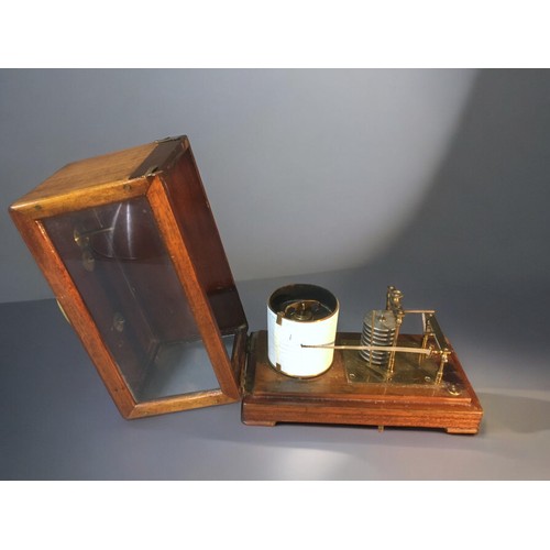 12 - Late 19th Century Early 20th Century Oak Cased Barograph and a Later Mid Century Example.