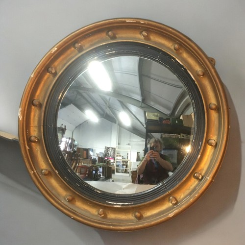 14 - 19th Century Convex Large Porthole Mirror.Dia 60cm.