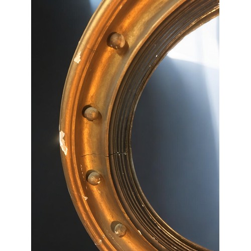 14 - 19th Century Convex Large Porthole Mirror.Dia 60cm.