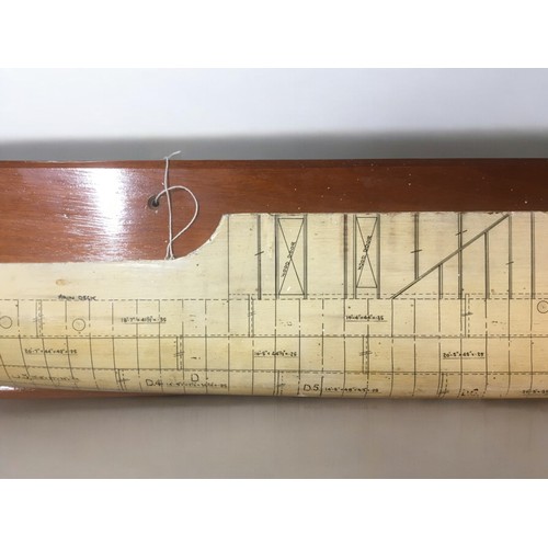 25 - Circa 1950 Shipwrights Large Half Hull Wall Mounted Model. Probably a One Off Model For the Ship Bui... 