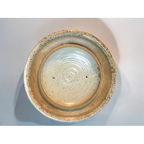 87 - 1964 John Maltby Stoneshill Pottery, Yunomi Glaze Casserole with Lid. Impressed Mark to lid.Dia 28cm... 