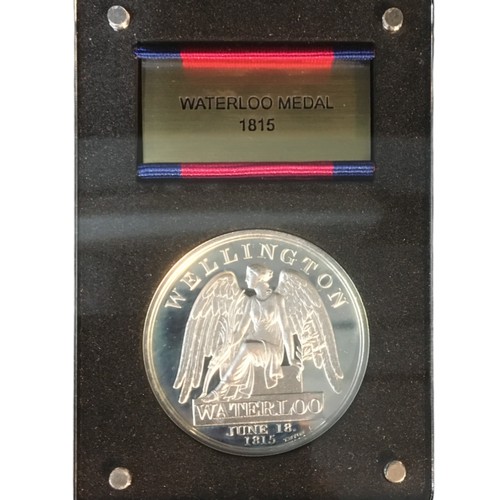 170 - Waterloo Campaign Solid Silver Bi-Centenary Medal, Fully Cased with the Certification.