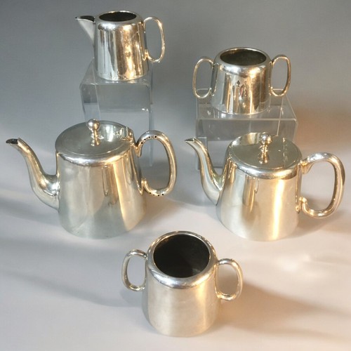 226 - Mid Century Silver Plated 5 Piece Tea Service. W.B & S Ltd Sheffield.