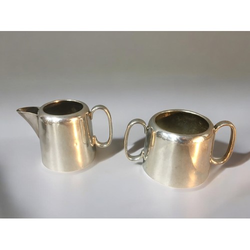 226 - Mid Century Silver Plated 5 Piece Tea Service. W.B & S Ltd Sheffield.