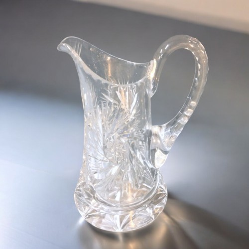 95 - Quality Crystal Glass Etched and Cut Some Moulded. Large Heavy Star Cut Vase (Crown Mark to base), H... 