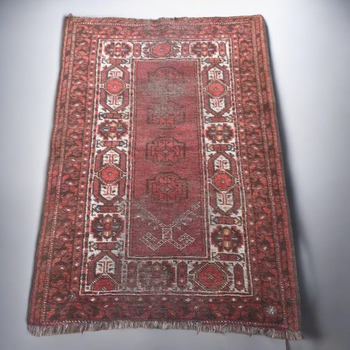 366 - Vintage Erasri Beshir Prayer Rug. Gul Design to Centre with Almond Blossom Design Border.L 106cmW 74... 