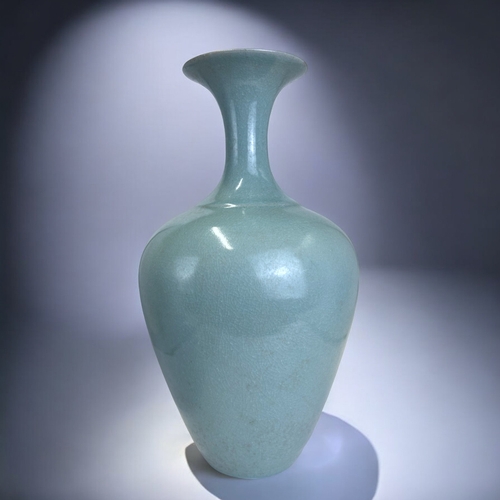 1 - A Chinese monochrome 'Ru type' pottery vase.With crackle, 'sky blue' glaze. 19thcIn the Song, Ru war... 