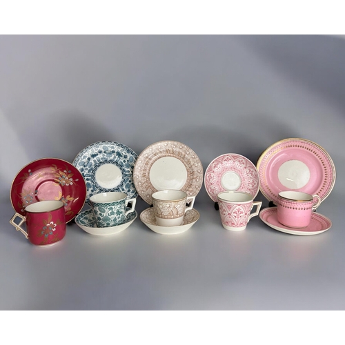 563 - A collection of English porcelain teacups & saucers.To include Christopher Dresser designs. Vari... 