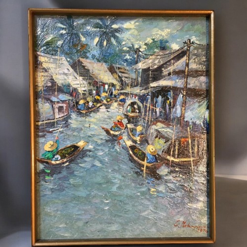 305 - 2 Original Artworks - Both Oil on Canvas and Framed. First a Coastal English Scene signed Moody, Sec... 