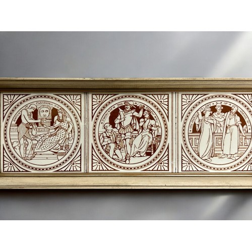 290 - John Moyh Smith for the Minton Tiles.Set of six, framed.Various Shakespearian scenes.