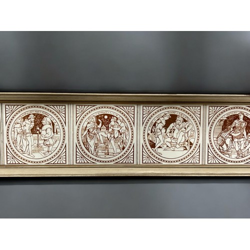 290 - John Moyh Smith for the Minton Tiles.Set of six, framed.Various Shakespearian scenes.