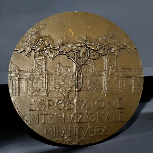 474 - 1906 Milan international Expo Bronze medal.Vittorio Emanuele III, 1900-1943.Diameter - 62mm... 