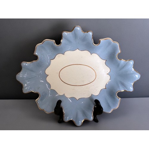 293 - A scarce Davenport pearlware 'Oak leaf' plate, Circa 1810. Together with a 18th century creamware re... 