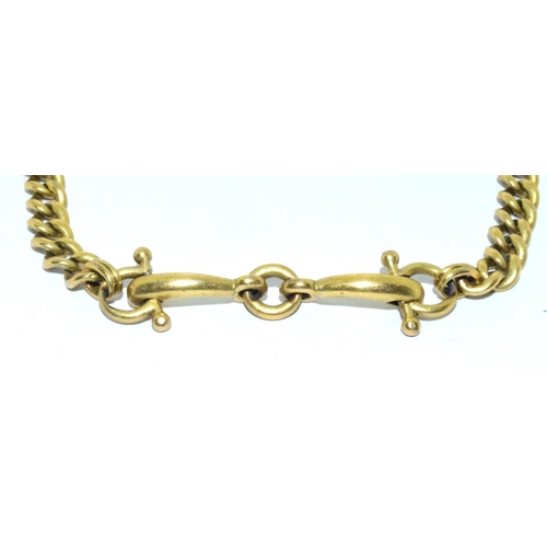 124 - Silver gilt vintage fancy bracelet with safety chain