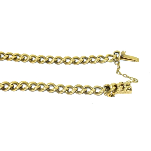 124 - Silver gilt vintage fancy bracelet with safety chain