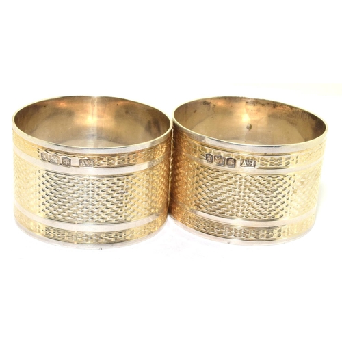 24 - 4 x 925 silver mixed napkin rings 100g