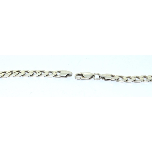 82 - 925 silver flat link neck chain with lobster claw catch 50cm long 