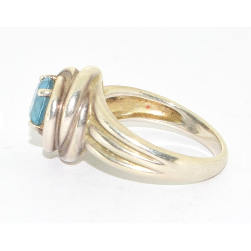 209 - 925 silver ladies Opalite single stone ring in a twist setting size S