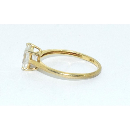 238 - 925 silver gilt square face solitaire ring size O