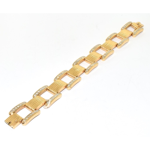 268 - 14ct yellow gold Diamond designer style bracelet