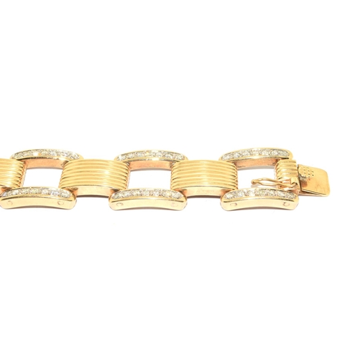 268 - 14ct yellow gold Diamond designer style bracelet