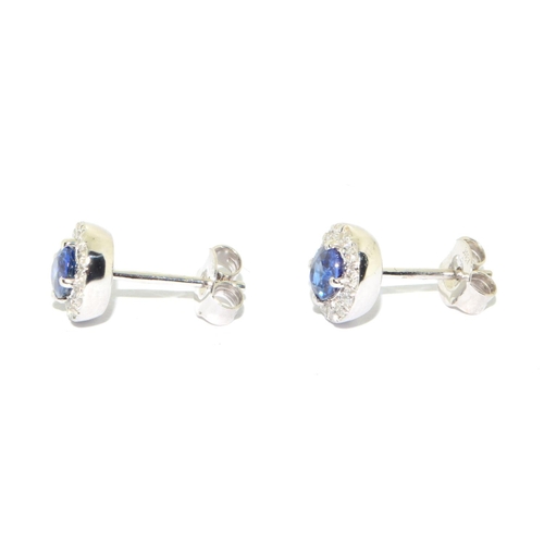 88 - Pair of oval Sapphire and Diamond earrings of 1.25cts