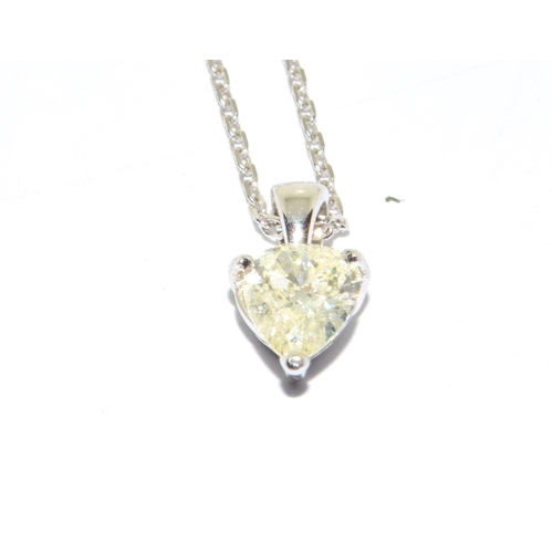 218 - 14ct white gold Pear shape Diamond pendant necklace of approx 65 points