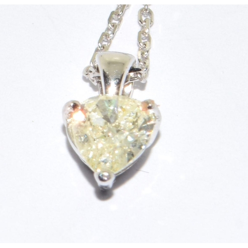 218 - 14ct white gold Pear shape Diamond pendant necklace of approx 65 points