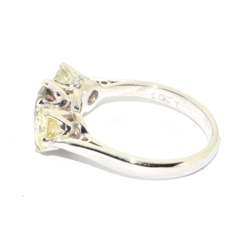 341 - Unusual 18ct three stone diamond ring with the centre stone being cognac and total of approx 2cts si... 