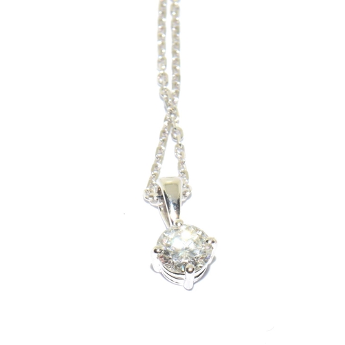 58 - 14ct white gold single stone Diamond pendant necklace of approx 38 points