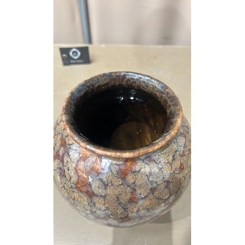 206 - A Rare Glazed Mid Century West German Stoneware vase with an earth-toned craquelure glaze, contempor... 