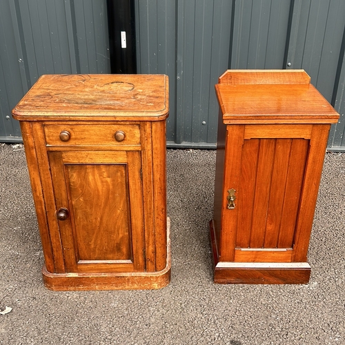 98 - An Antique wooden cabinet wash stand and a wooden pine Bedside cabinmet crafted from warm-toned wood... 