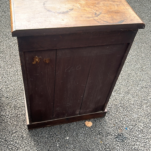 98 - An Antique wooden cabinet wash stand and a wooden pine Bedside cabinmet crafted from warm-toned wood... 