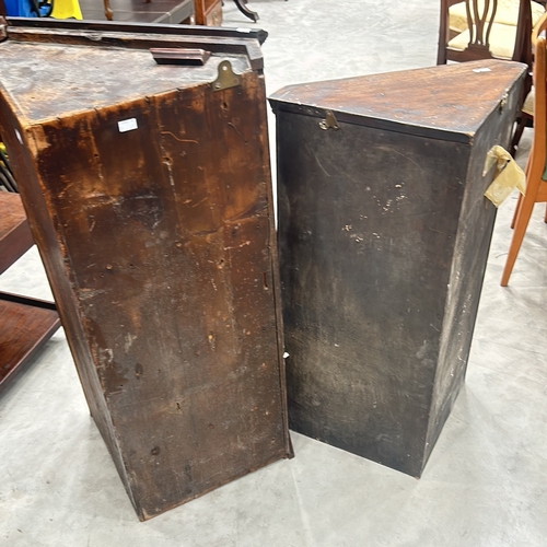 83 - Antique Wooden Corner Wooden Wash stand and two Corner display cabinet set in oak and glass with geo... 