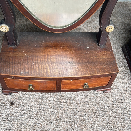 97 - Set of four Antique  mahogany table top candle mirrors featuring decorative brass handles.