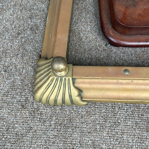 108 - Victorian mahogany dressing table mirror with tilting feature, accompanied by a wooden towel rack an... 