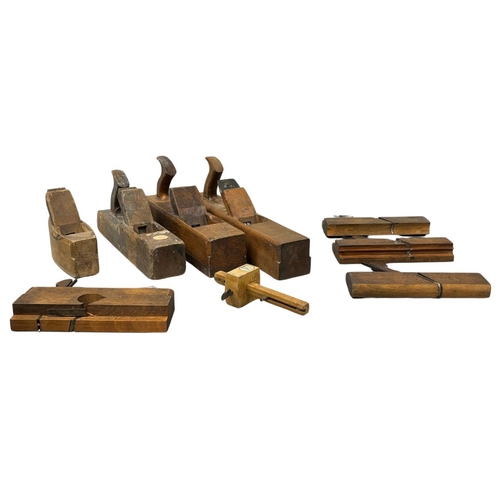 390 - Antique Wood working tools including Planes and Carpentry associated tools.