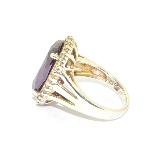 282 - Gemporia Amethyst silver cluster ring size P