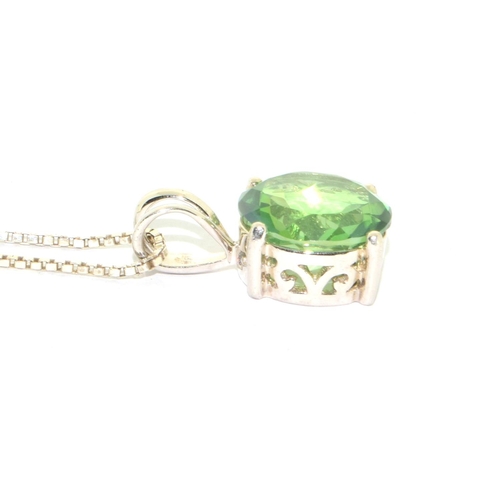 294 - Large Green Mystic Topaz 925 silver solitaire pendant