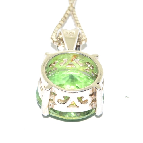 294 - Large Green Mystic Topaz 925 silver solitaire pendant